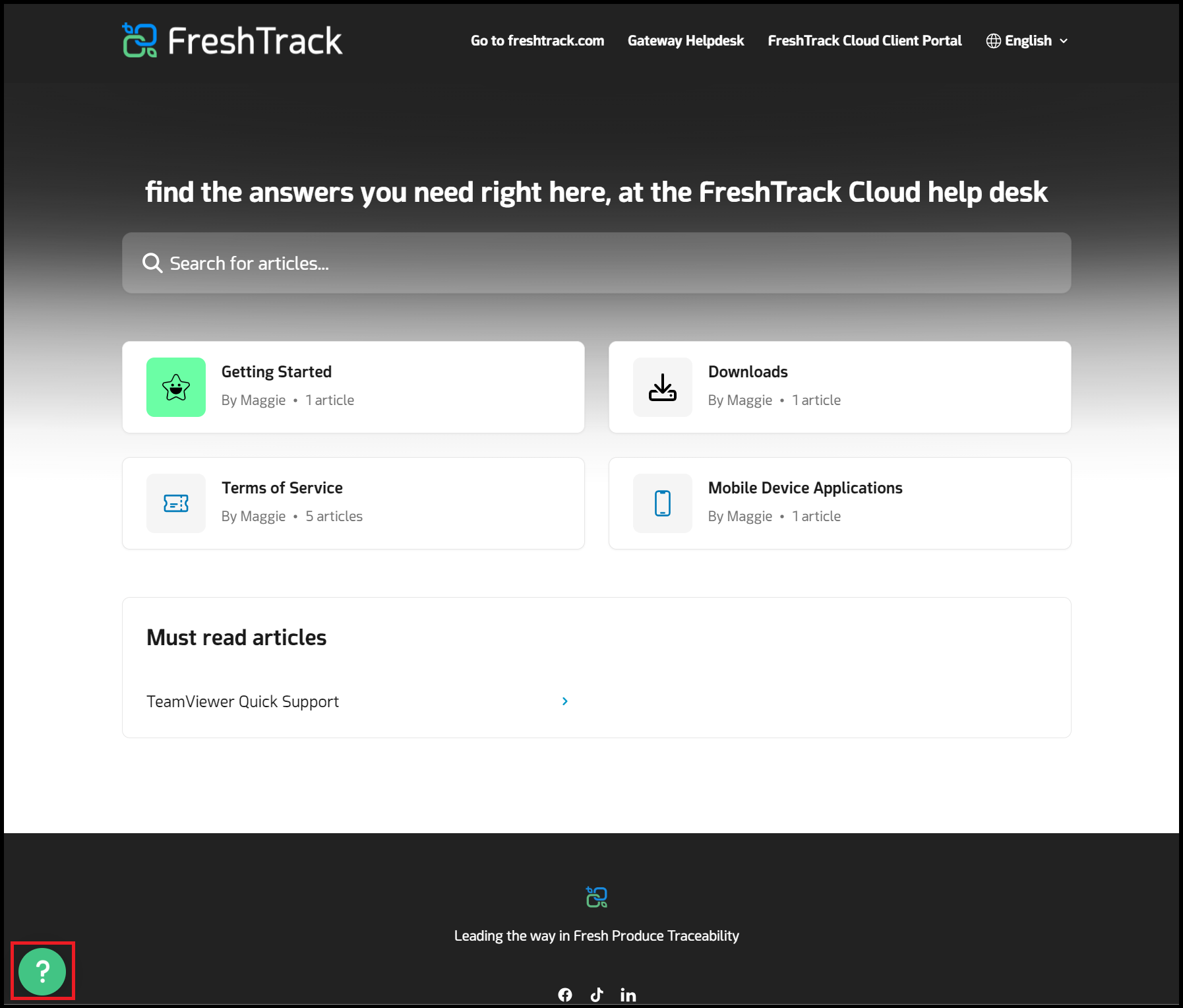 FreshTrack Messenger Start a conversation via Helpdesk Knowledge Base